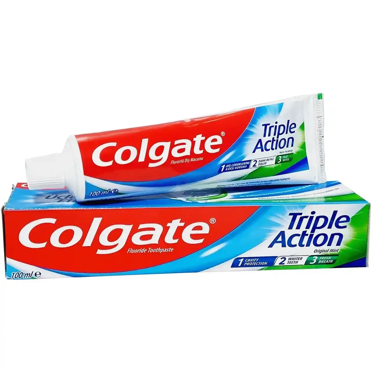 3 خمیر دندان کلگیت مدل تریپل اکشن 100 میلی لیتر colgate triple action toothpaste 100 ml مسواکالا مسواک کالا mesvakala