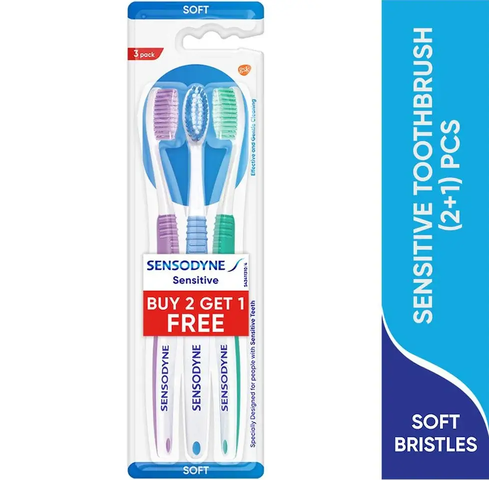 sensodynesensitive5 مسواک سنسوداین مدل سنستیو سه عددی