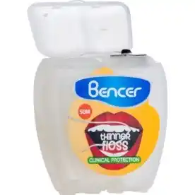 نخ دندان نازک بنسر مدل thinner floss نازک تر نعنایی معناعی نازکتر Bencer Thinner Floss 50m مسواکالا mesvakala باز شده از بغل