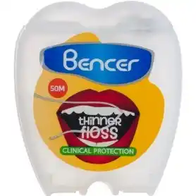 نخ دندان نازک بنسر مدل thinner floss نازک تر نعنایی معناعی نازکتر Bencer Thinner Floss 50m مسواکالا mesvakala باز شده