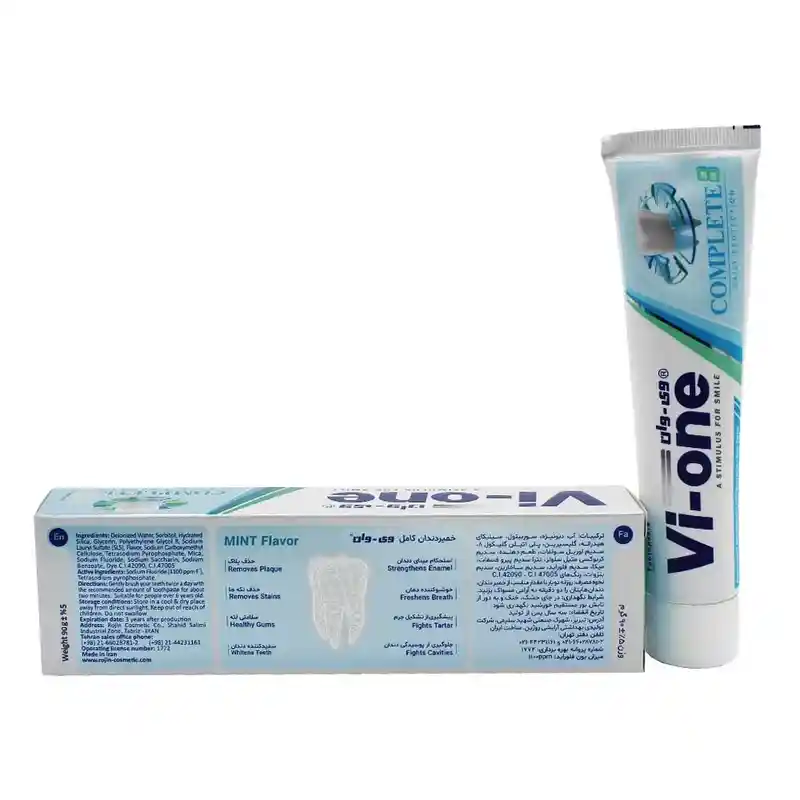 8.خمیر دندان وی وان مدل Complete 8 هشت کاره با طعم نعناع Vi-One Complete 8 Toothpaste – Mint Flavor
