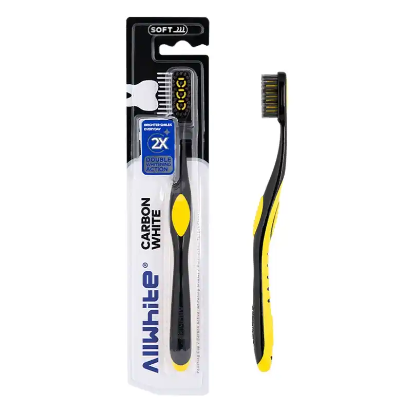 3 مسواک آلوایت مدل Carbon White سفیدکننده با کربن فعال برس نرم AllWhite Carbon White Toothbrush Soft Brush مسواکالا مسواک کالا mesvakala
