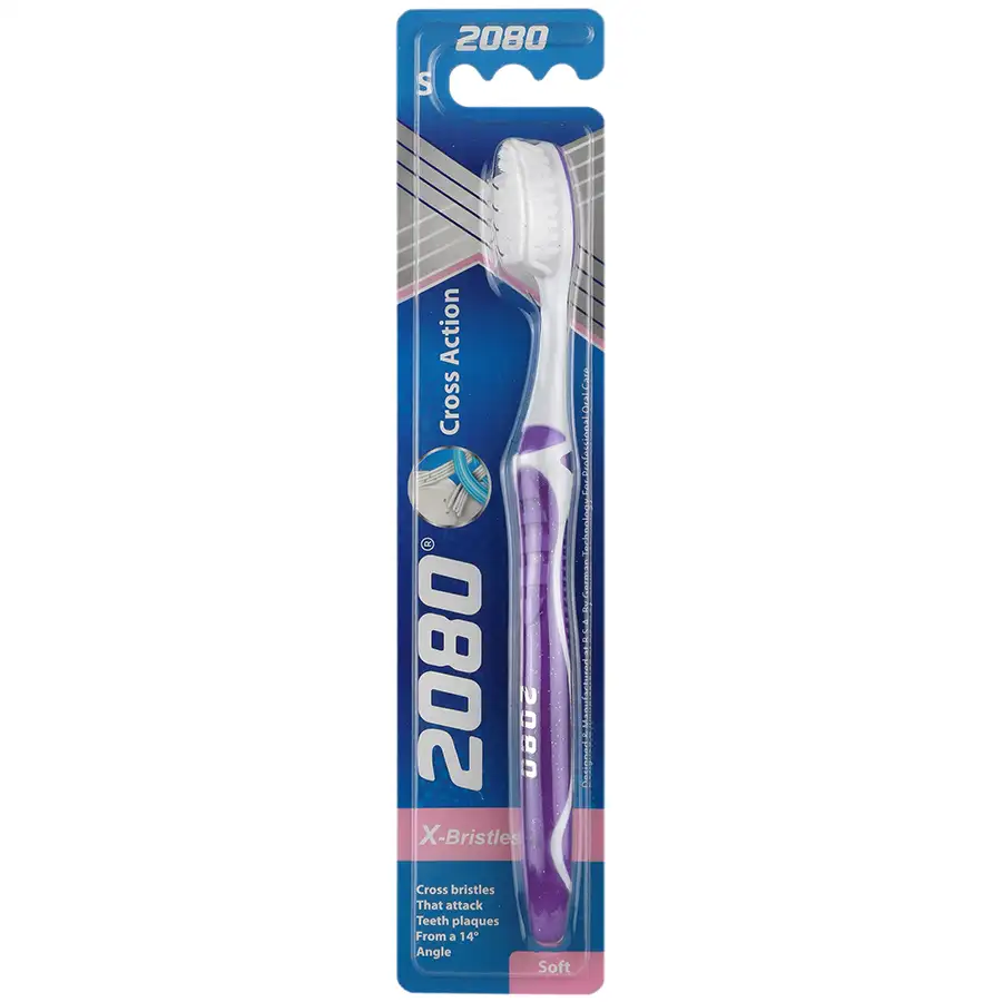 1 مسواک کراس اکشن ۲۰۸۰ _ برس متوسط 2080 Cross Action Medium Toothbrush مسواکالا مسواک کالا mesvakala