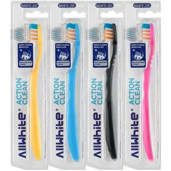 2 مسواک آلوایت مدل Action Clean پاکسازی عمیق با برسهای بلند برس نرم AllWhite Action Clean Toothbrush Soft Brush مسواکالا مسواک کالا mesvakala