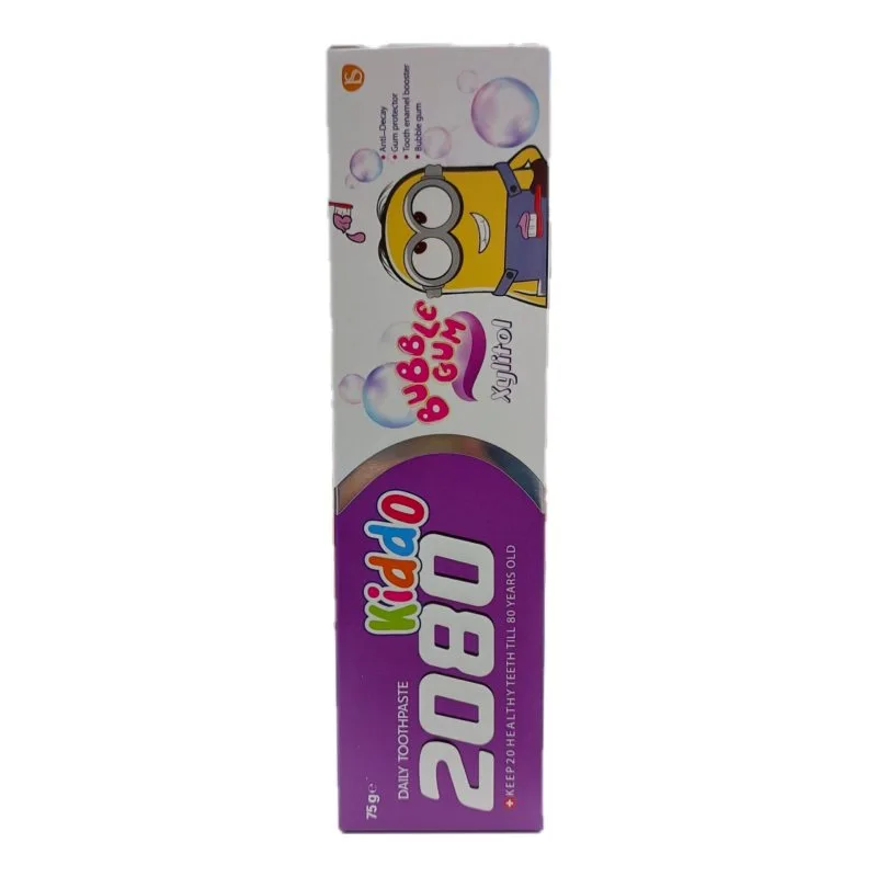 3 خمیر دندان کودک 2080 سری kiddo طعم آدامس بادکنکی 2080 Kiddo Daily Toothpaste – Bubble Gum Flavor مسواکالا مسواک کالا mesvakala