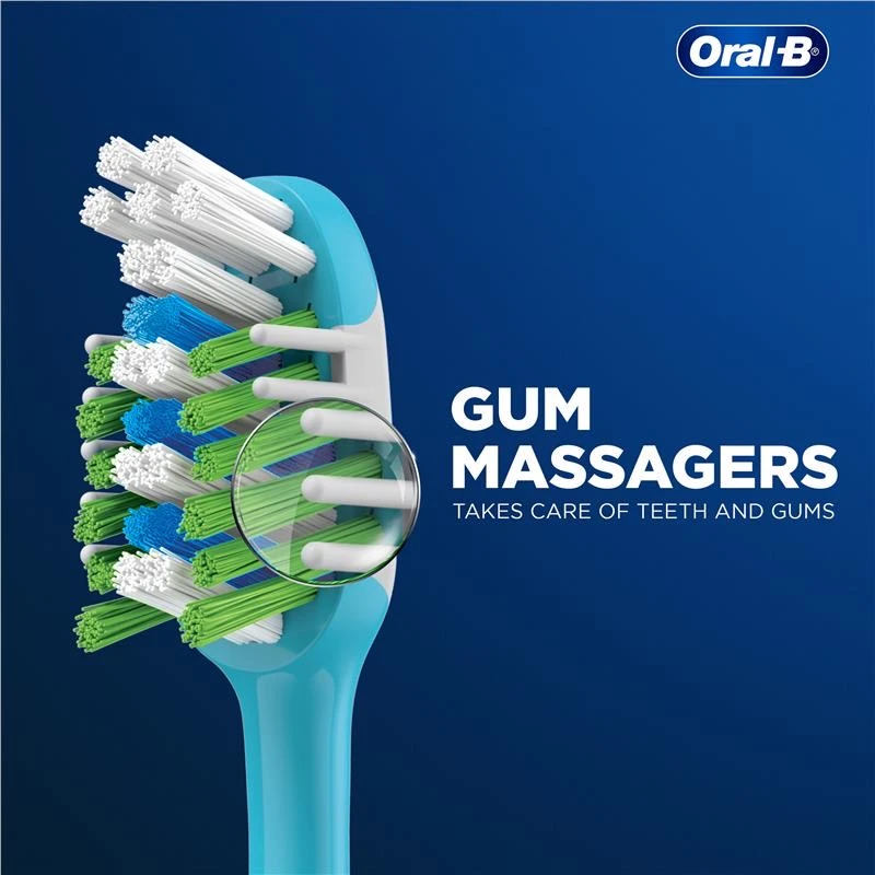 3 مسواک اورال-بی مدل CrissCross Bacteria Blast با برس نرم ماساژور لثه Oral-B CrissCross Bacteria Blast Toothbrush with Soft Bristles Gum Massager مسواکالا مسواک کالا meswakala