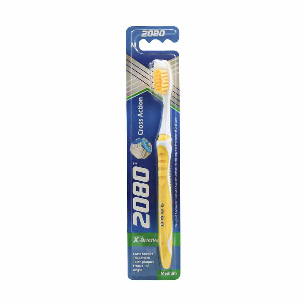 4 مسواک کراس اکشن ۲۰۸۰ _ برس متوسط 2080 Cross Action Medium Toothbrush مسواکالا مسواک کالا mesvakala