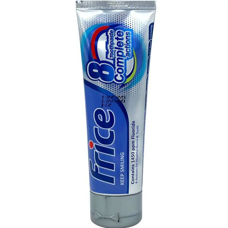 1. خمیر دندان فریس مدل 8 Complete Actions , Frice Toothpaste Complete Actions مسواکالا مسواک کالا mesvakala