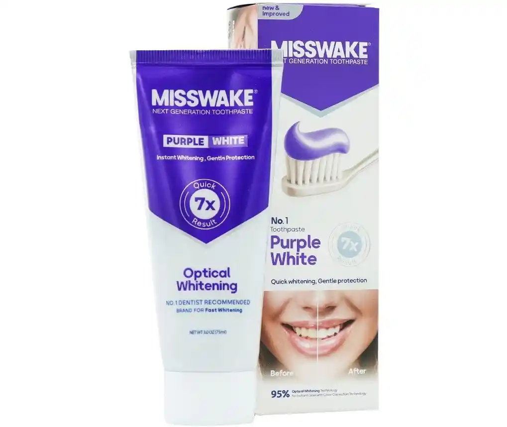 2 خمیر دندان پرپل وایت میسویک misswake purplr white toothpaste مسواکالا مسواک کالا mesvakala