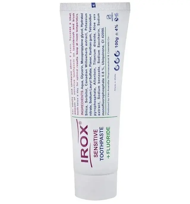 4 خمیردندان حساس ایروکس (ملایم) 100grIROX Sensitive Toothpaste 100grمسواکالا مسواک کالا mesvakala