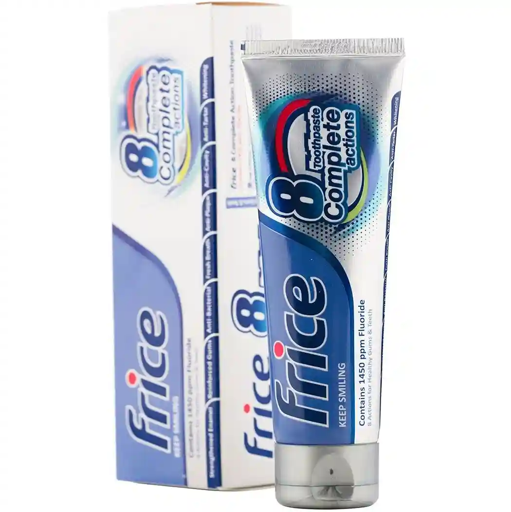 4. خمیر دندان فریس مدل 8 Complete Actions , Frice Toothpaste Complete Actions مسواکالا مسواک کالا mesvakala