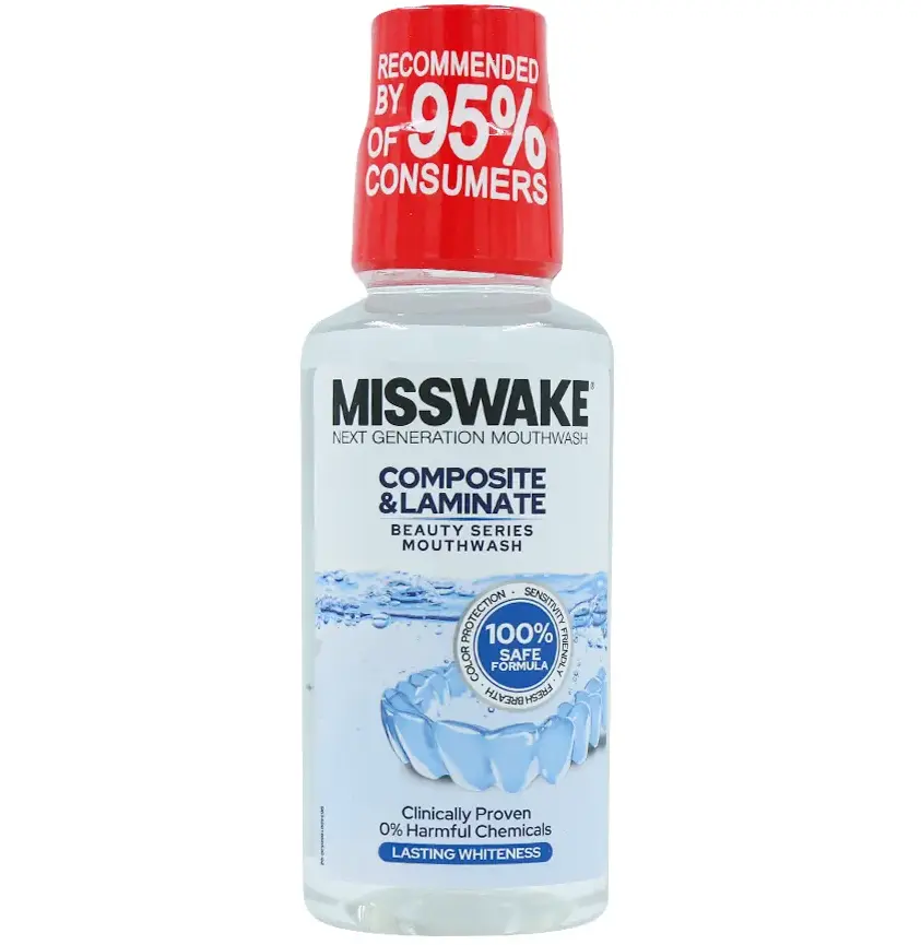 1 دهانشویه لمینت کامپوزیت میسویک misswake composite and laminate mouthwash مسواکالا مسواک کالا mesvakala
