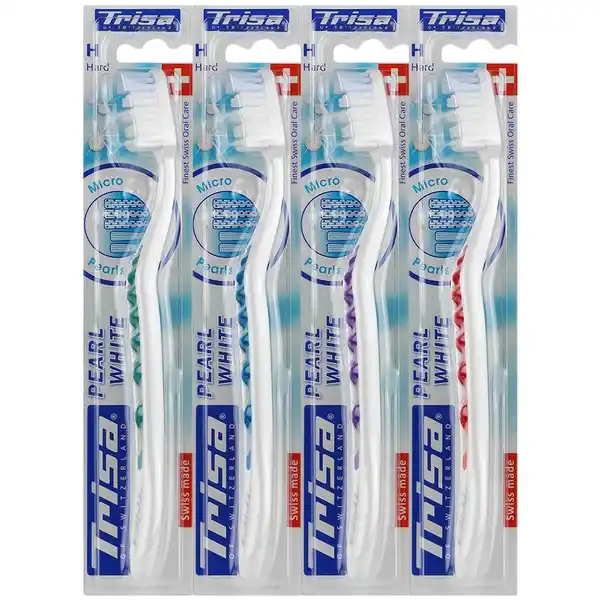 2 مسواک پرل وایت تریزا با برس سخت trisa pearl white hard toothbrush