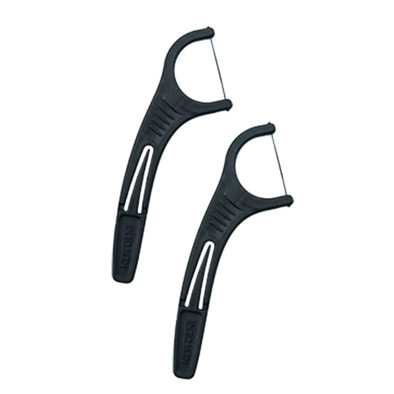 3 نخ دندان کمانی کانفیدنت با عملکرد دوگانه رنگ مشکی مسواکالا mesvakala