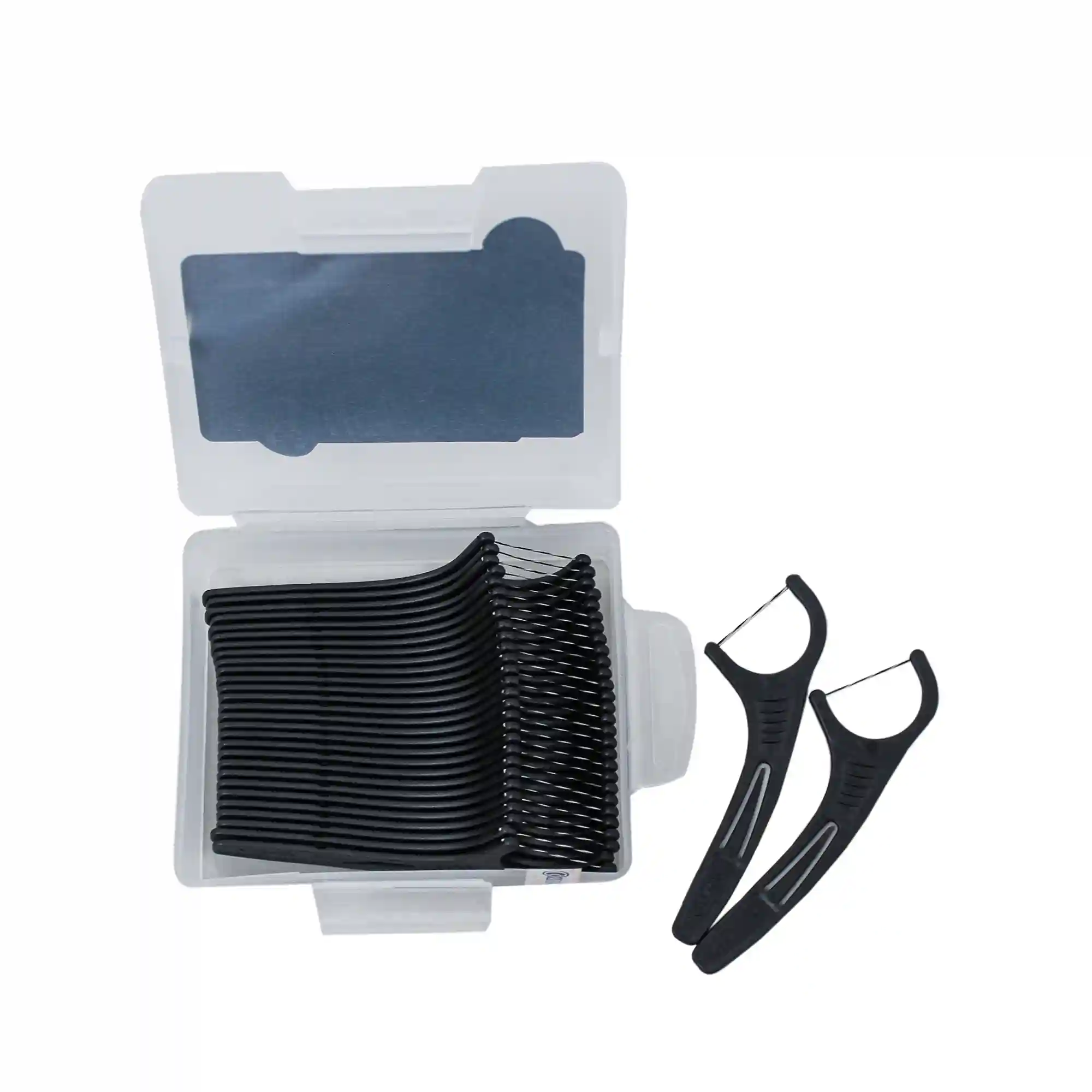 4 نخ دندان کمانی کانفیدنت با عملکرد دوگانه رنگ مشکی مسواکالا mesvakala