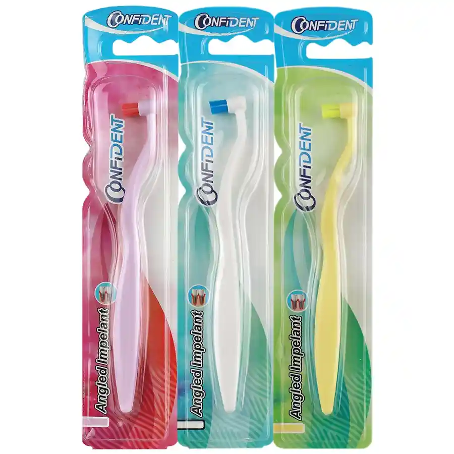 4 مسواک ایمپلنت زاویه دار کانفیدنت مدل Angled Implant confident mesvakala مسواکالا