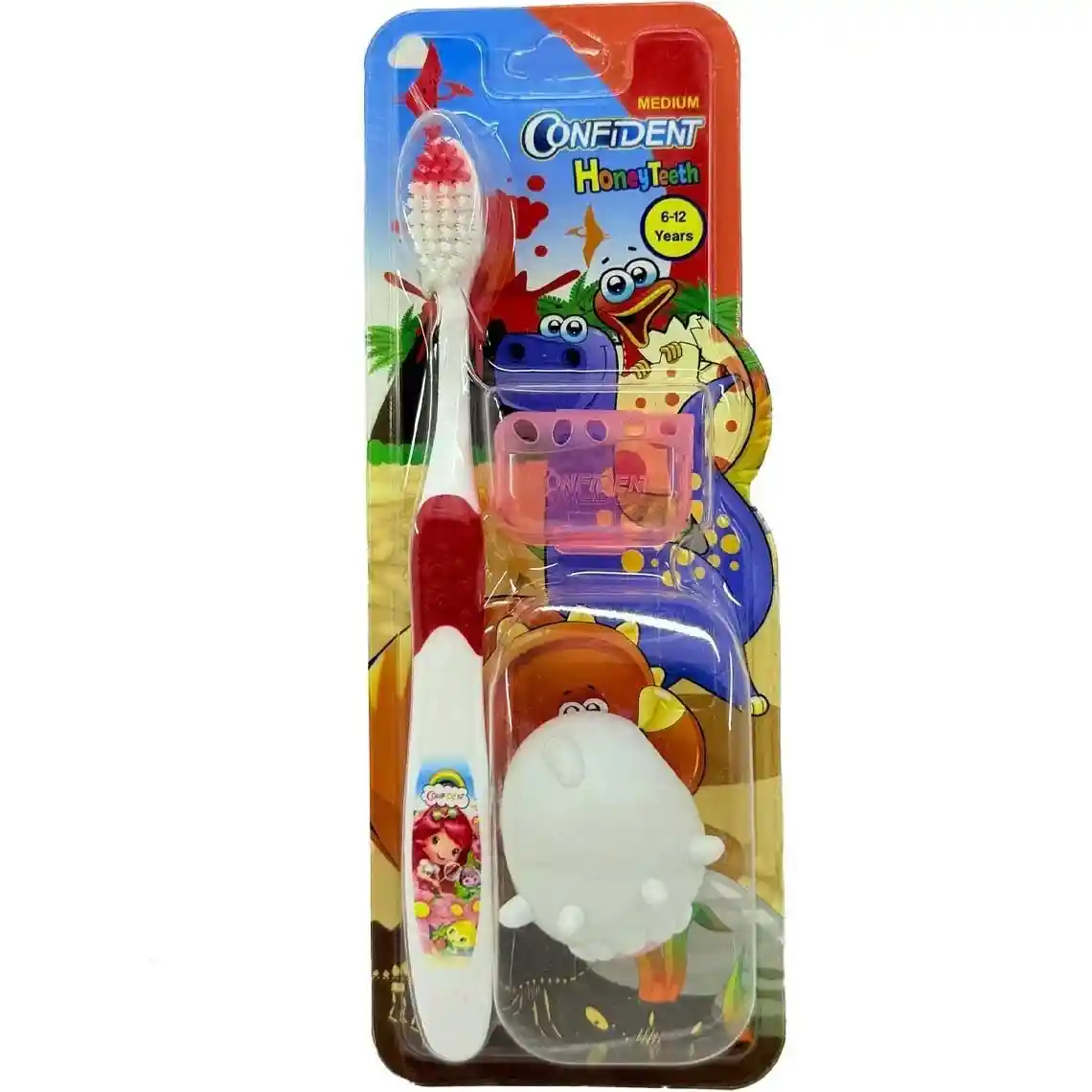 10 مسواک کودک کانفیدنت مدل Honey Teeth Gift با برس متوسط همراه با جایزه mesvakala مسواکالا