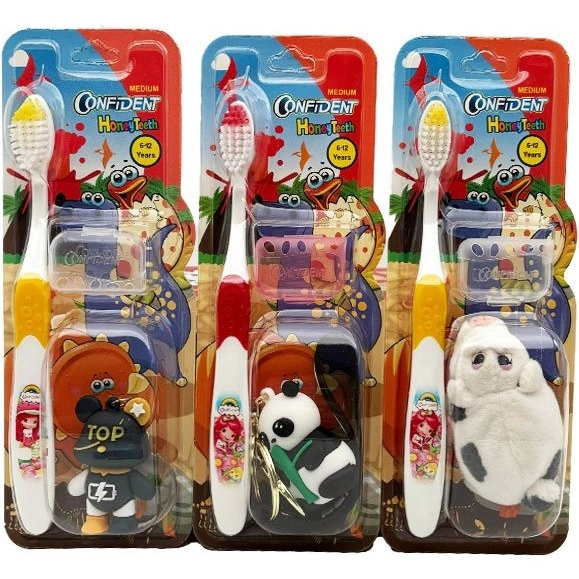 2 مسواک کودک کانفیدنت مدل Honey Teeth Gift با برس متوسط همراه با جایزه mesvakala مسواکالا