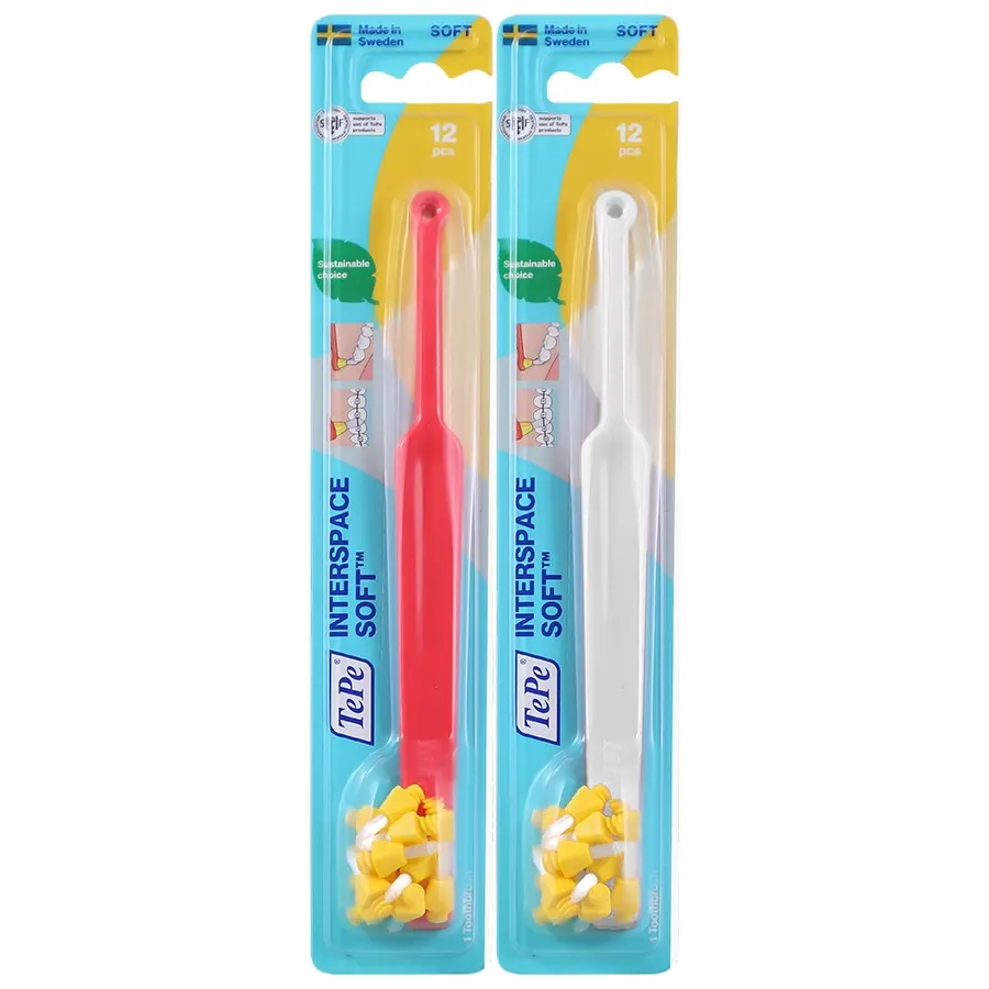 3 مسواک اینتر اسپیس مخصوص ایمپلنت و ارتودنسی تپه (TePe) مدل Interspace Soft mesvakala مسواکالا