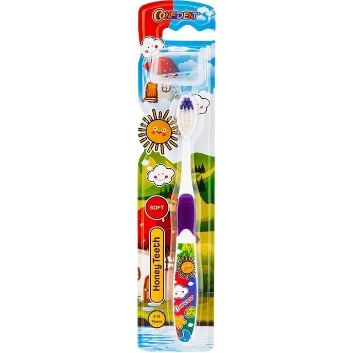 3 مسواک کودک کانفیدنت مدل Honey Teeth با برس نرم mesvakala مسواکالا