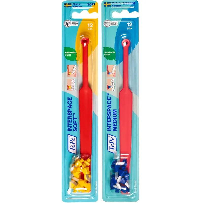 5 مسواک اینتر اسپیس مخصوص ایمپلنت و ارتودنسی تپه (TePe) مدل Interspace Soft mesvakala مسواکالا
