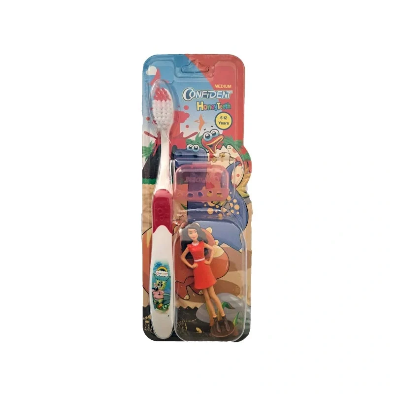 5 مسواک کودک کانفیدنت مدل Honey Teeth Gift با برس متوسط همراه با جایزه mesvakala مسواکالا