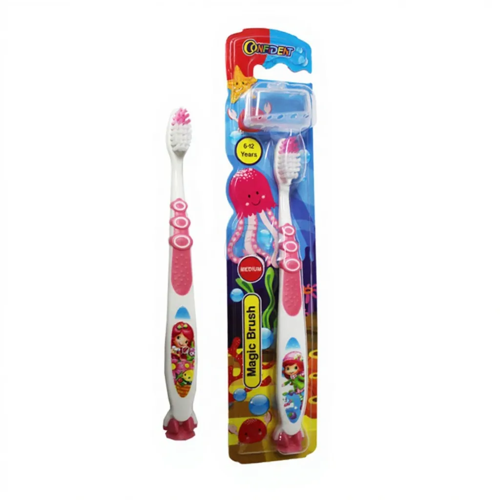 5 مسواک کودک کانفیدنت مدل Magic Brush مجیک براش با برس متوسط mesvakala مسواکالا