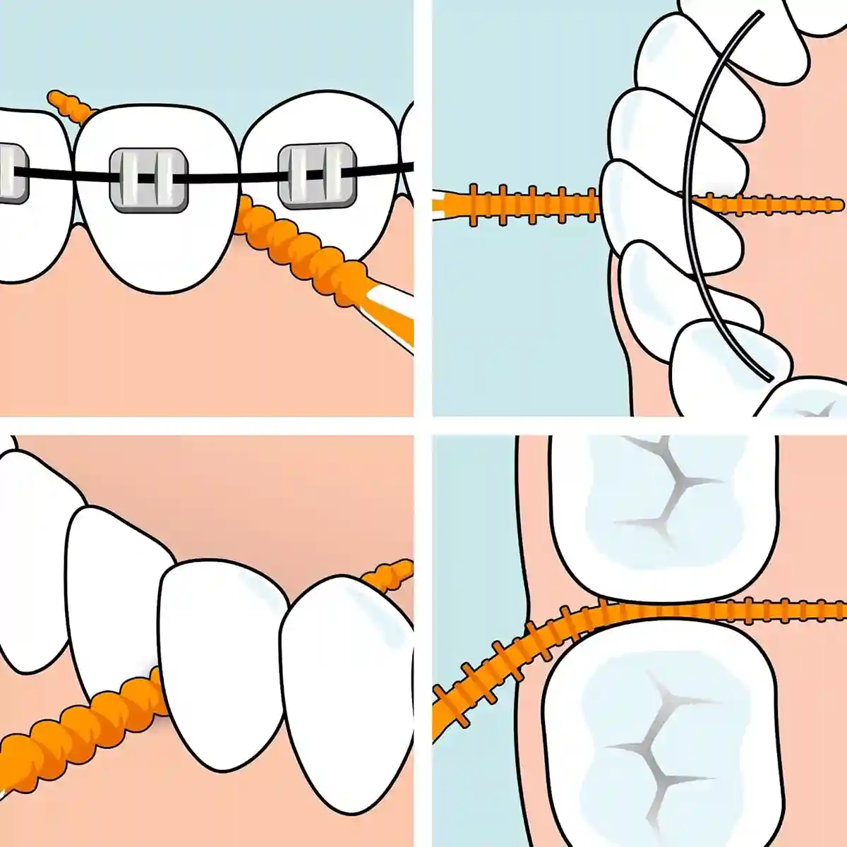 9 مسواک بین دندانی تپه TePe مدل EasyPick سایز XS_S کوچک رنگ نارنجی mesvakala مسواکالا